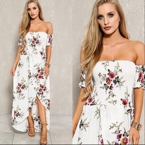 White floral maxi dress